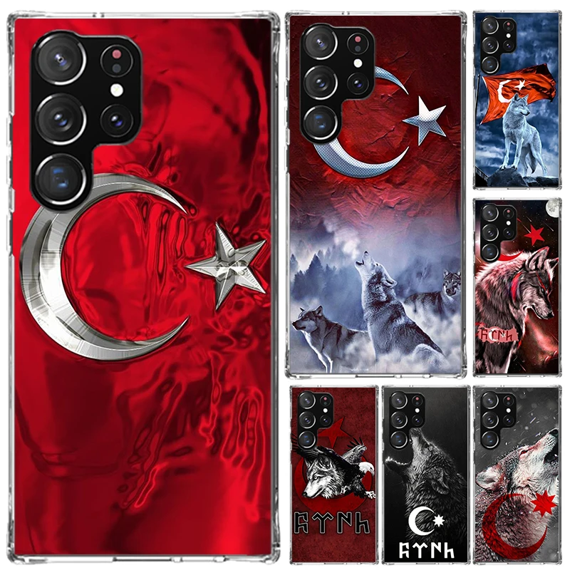 Турецкий флаг чехол для телефона Samsung Galaxy S24 S23 S22 S21 Ultra S20 FE S10 Plus S10E S9 S8 + S7 Edge мягкий