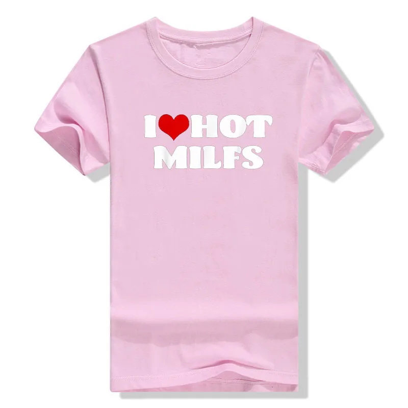 Футболка с надписью «I Love Hot MILFS», футболка с надписью «I Heart-MILFS», популярная эстетичная одежда для мам, повседневные топы, подарки для телефон...