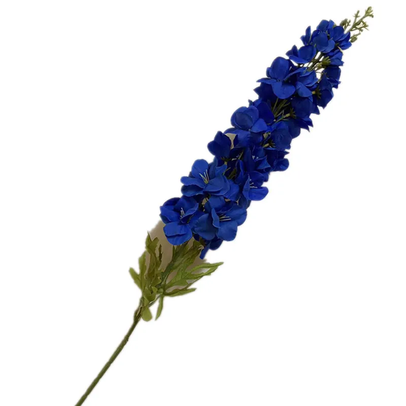 5 шт. искусственный длинный стебель Larkspur имитация осени Delphinium Ajacis зеленый лист