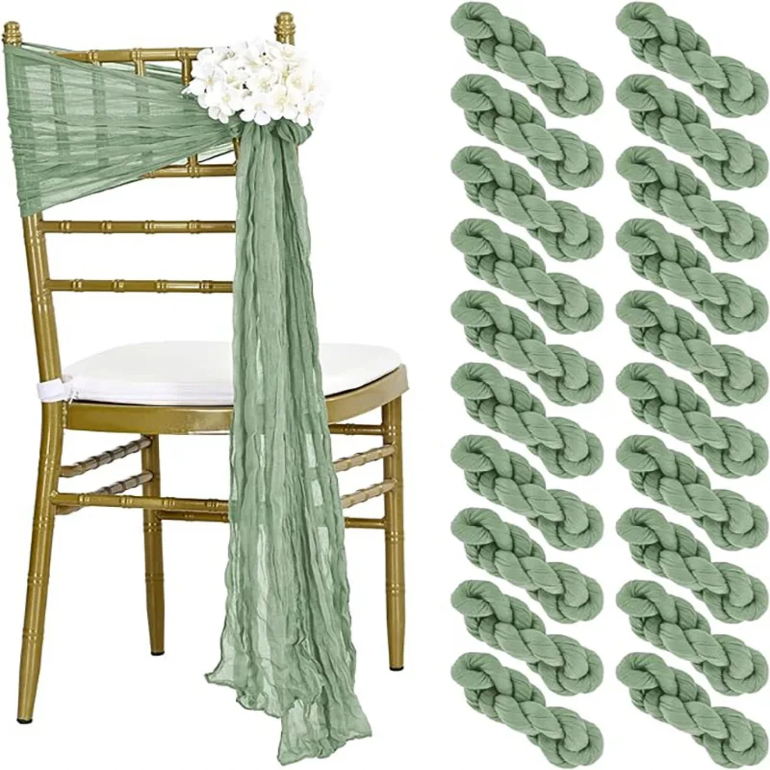 20 шт. пояса для стула марлевая ткань деревенский стул декоративные банты дизайн