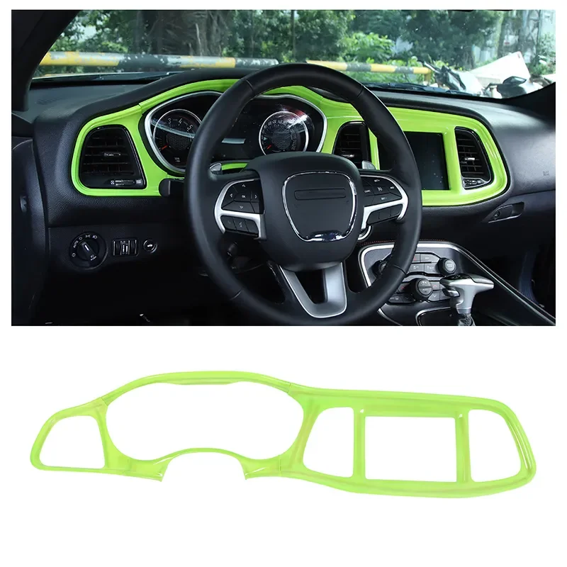 

ABS Console Dashboard Panel Cover Trim Green 4pc For Doage Challenger Auto Interior Accessories
