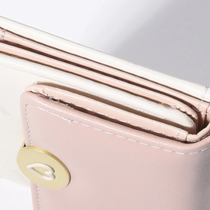 2023 New Short Women Wallets Heart-Shaped Cute Small Wallets for Women Fashion PU Leather Simple Female Purse