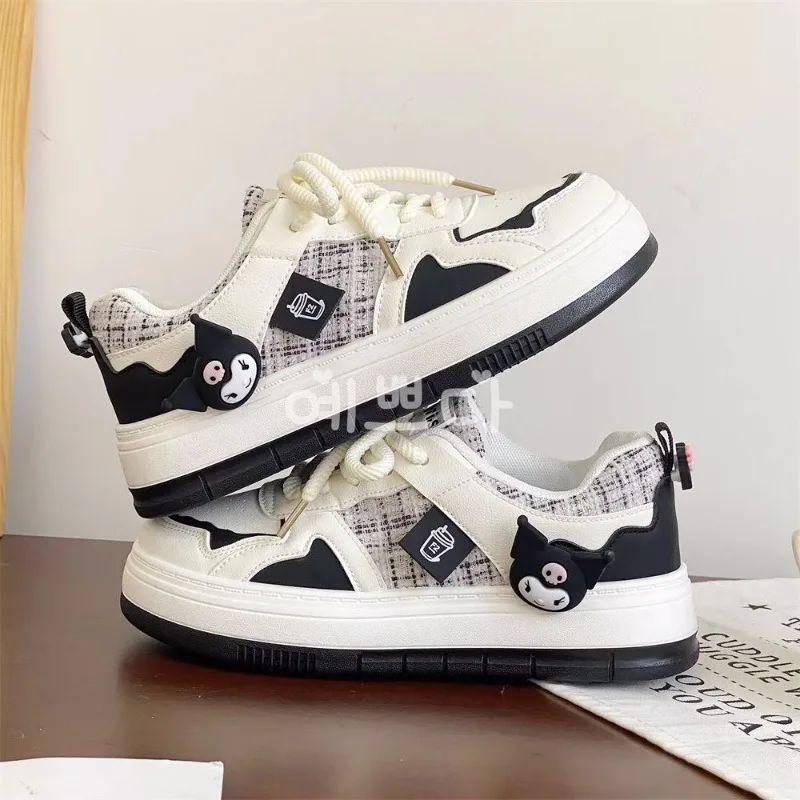 Женские однотонные туфли в стиле Mori Girl на платформе Sanrio Kuromi оригинальные Лолиты