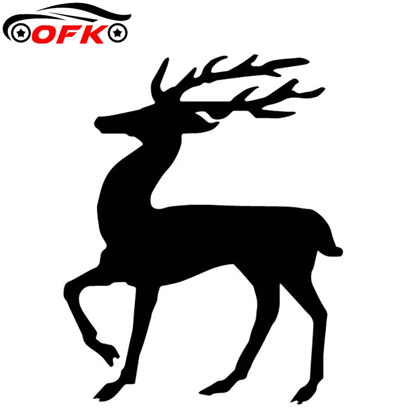 

Graceful Deer Car Sticker Pattern Decoration Body of Decal To Cover Scratches Sunscreen Waterproof PVC. 12.6CM*15.9CM