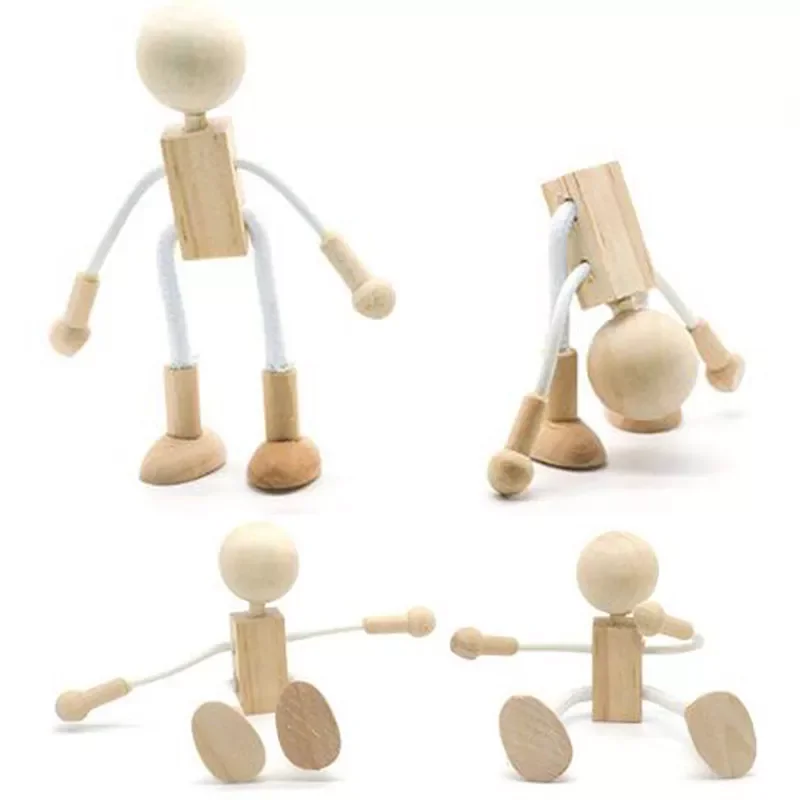 

Wooden Assembling Transformation Robot Blocks Kids Handmade Painting Draw Tools Educational Toys For Children Gifts
