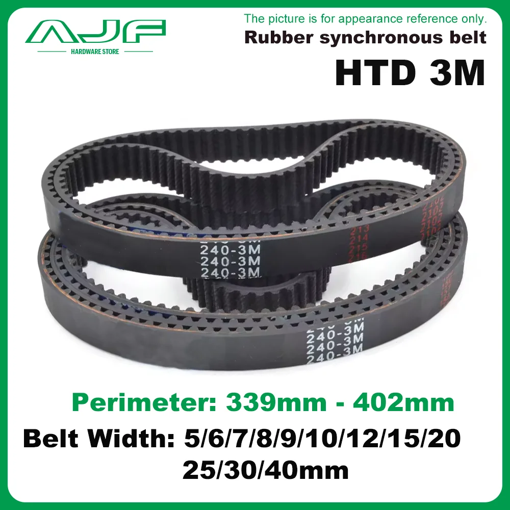 

Резиновый зубчатый ремень HTD 3M 5/6/8/9/10/12/15/20/25/30/40 мм