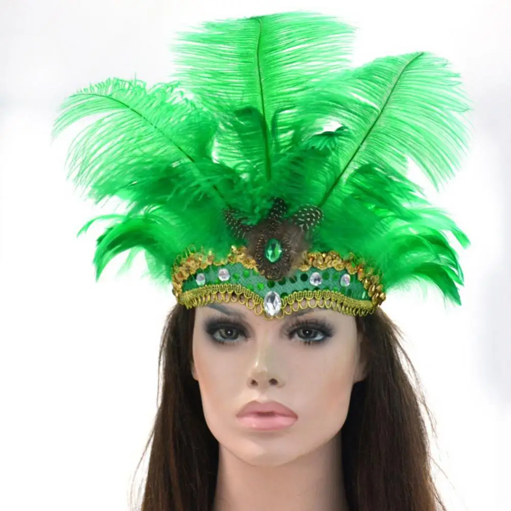 

Fashion Accessories Hair Band Indian Peacock Feather Headdress Hair Headpieces Headband For Adults And Kids Halloween Carnival