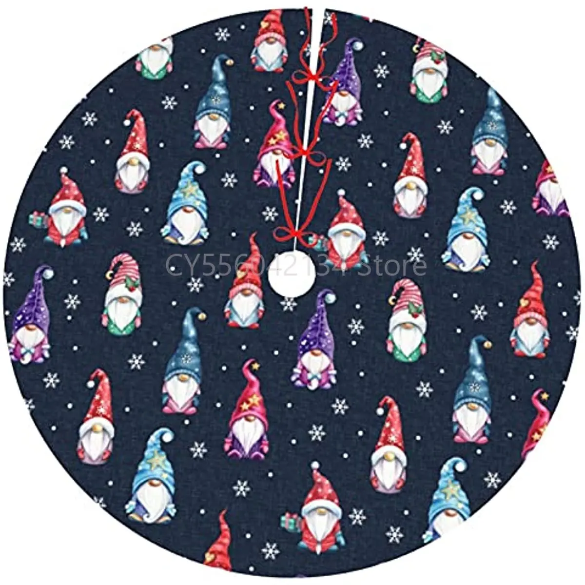 

Christmas Gnome Snowflake Polka Dots Rustic Farmhouse Xmas Tree Mat Christmas Decorations Holiday Decor Ornaments