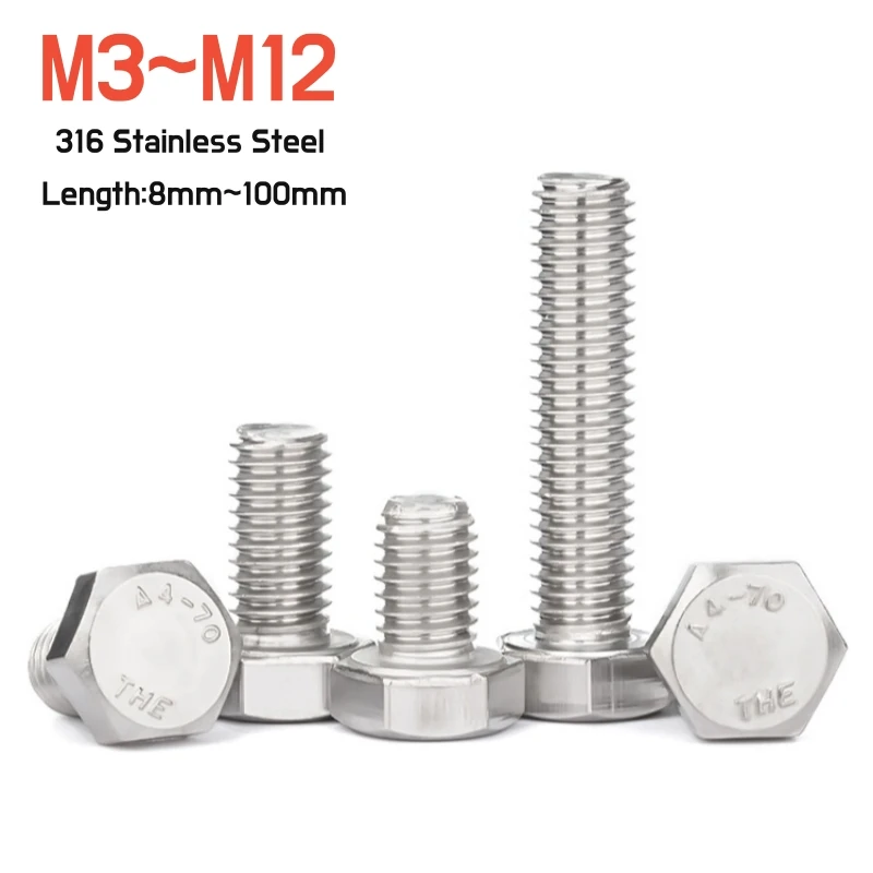 

Винты нержавеющая сталь M3-M12 8-100мм DIN933