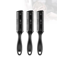 3pcs hair cutter comb double side haircut scissors plastic hair comb cutter trimmer with stainless steel blade hair shaper razor