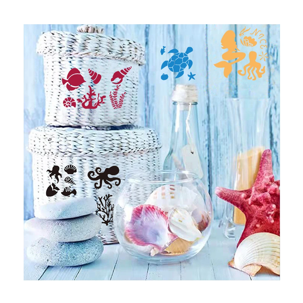 

62 Pieces of Marine Animal Painting Hollow Template Creature Template Home Decor