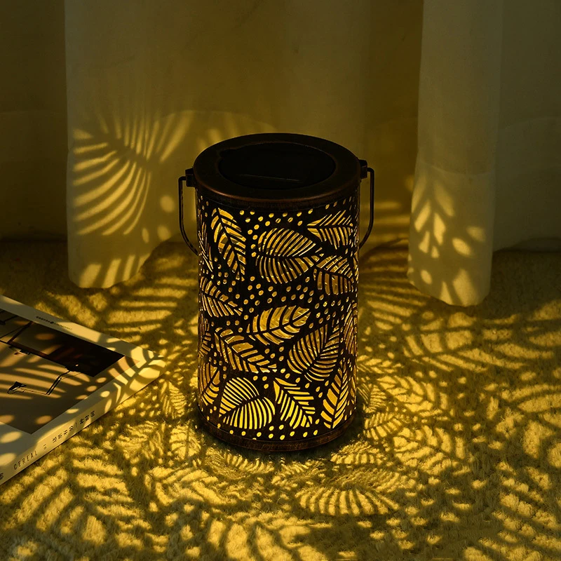 

Solar Lanterns Lights Outdoor Waterproof Iron Garden Hollow Hanging Lamp Ambient Light Lawn Led Lights For Home Villa Yard Decor
