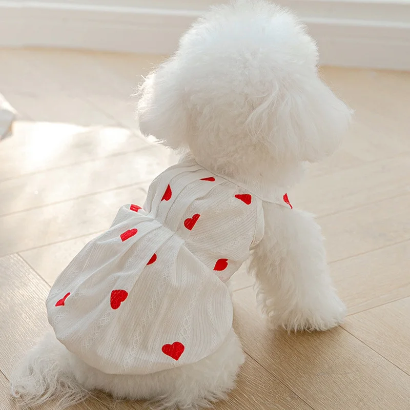 Летняя одежда для домашних питомцев воротник-хомут собак кружевное платье с