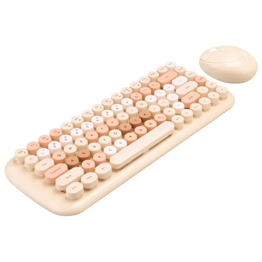 

Mofii CANDY Keyboard Mouse Combo Wireless 2.4G Mixed Color 84 Key Mini Keyboard Mouse Set with Circular Punk Key Caps