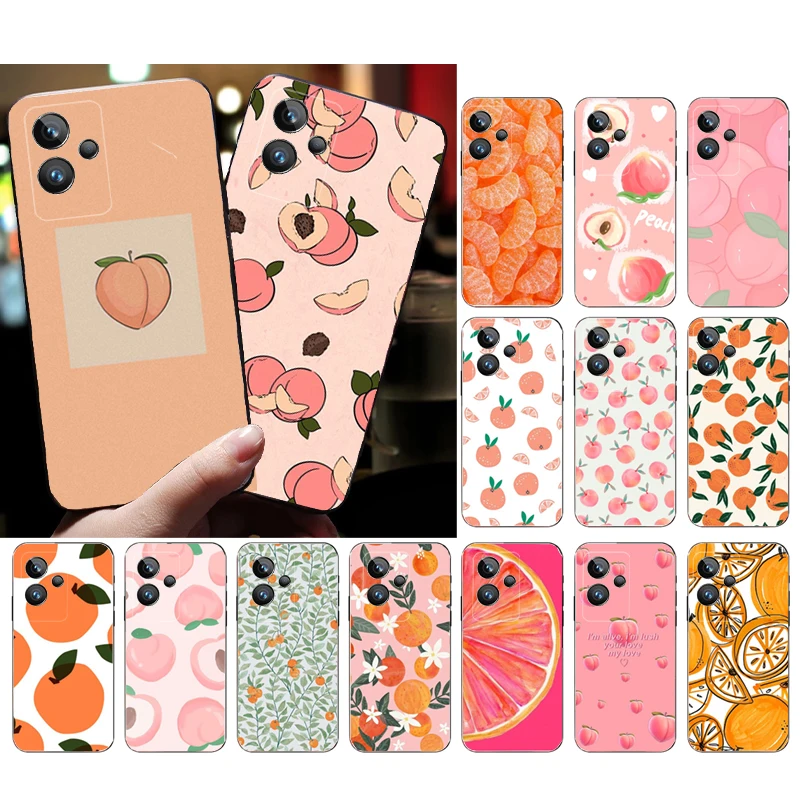 

Phone Case for Realme 10 Pro Plus 9 8 7 6 Pro Realme GT 2 Pro X2 Pro C21Y C11 RealmeX3 SuperZoom Peach Orange fruit aesthetic