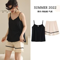 flame of dream pajamas womens summer thin sleeveless shorts suspenders sexy home clothes two piece suit 221402