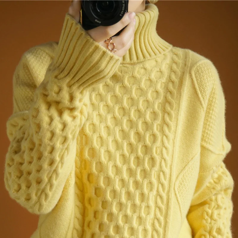 

High neck winter solid color long-sleeved casual knit gray