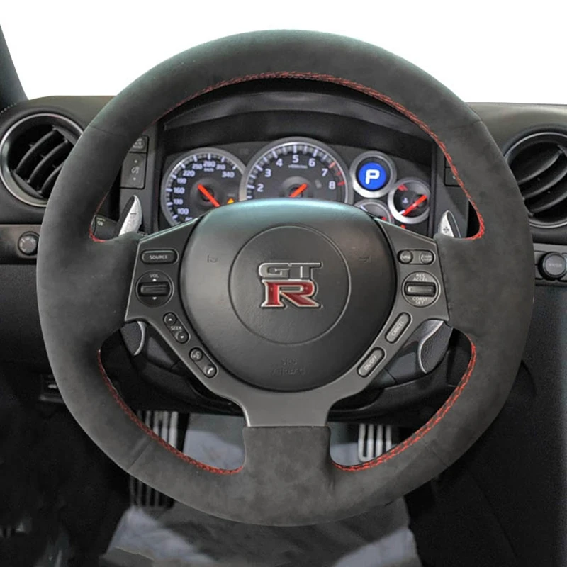 

Чехол рулевого колеса автомобиля Нескользящая замша для Nissan GTR GT-R (Nismo) 2008 2009 2010 2011 2012 2013 2014 2015 2016 интерьер автомобиля