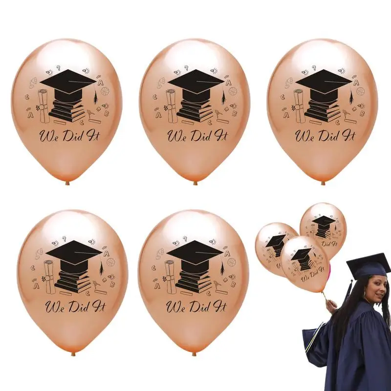 

Grad 2023 Balloons 12inch We Did It Balloons 5pcs Decorative Latex Balloons Classroom Graduation Party Favors For High School