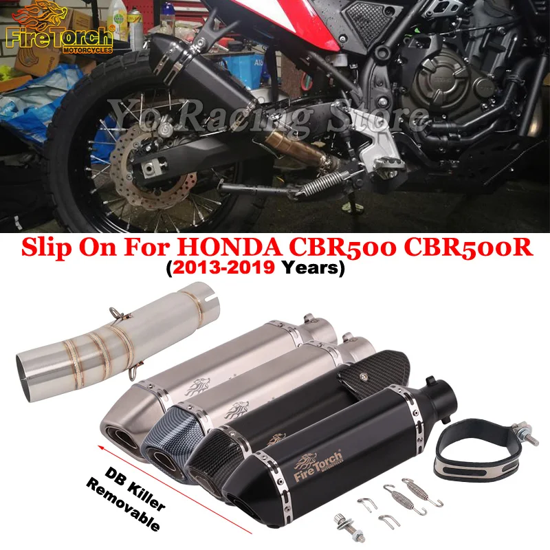 

For Honda CBR500 CBR500R CB500X CB500F 2013 - 2019 Years Motorcycle Exhaust Escape DB Killer Muffler Moto Tube Middle Link Pipe