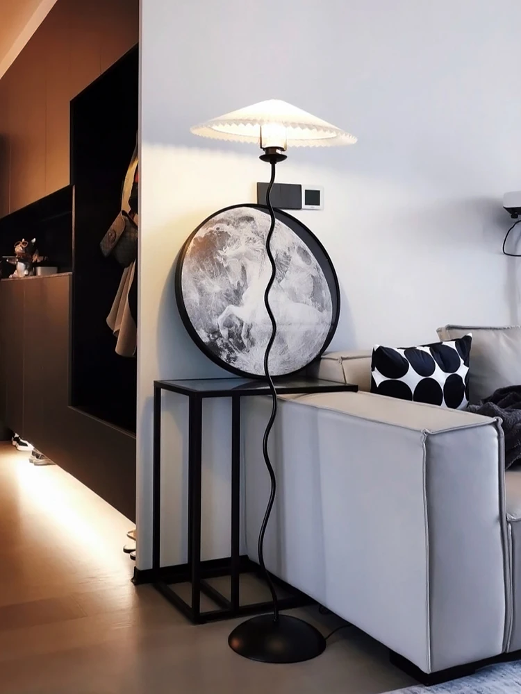 Продажа Плиссированная Напольная Лампа-юбка, японский минималистичный напольный светильник для гостиной, спальни, Напольная Лампа, прикроватная а...