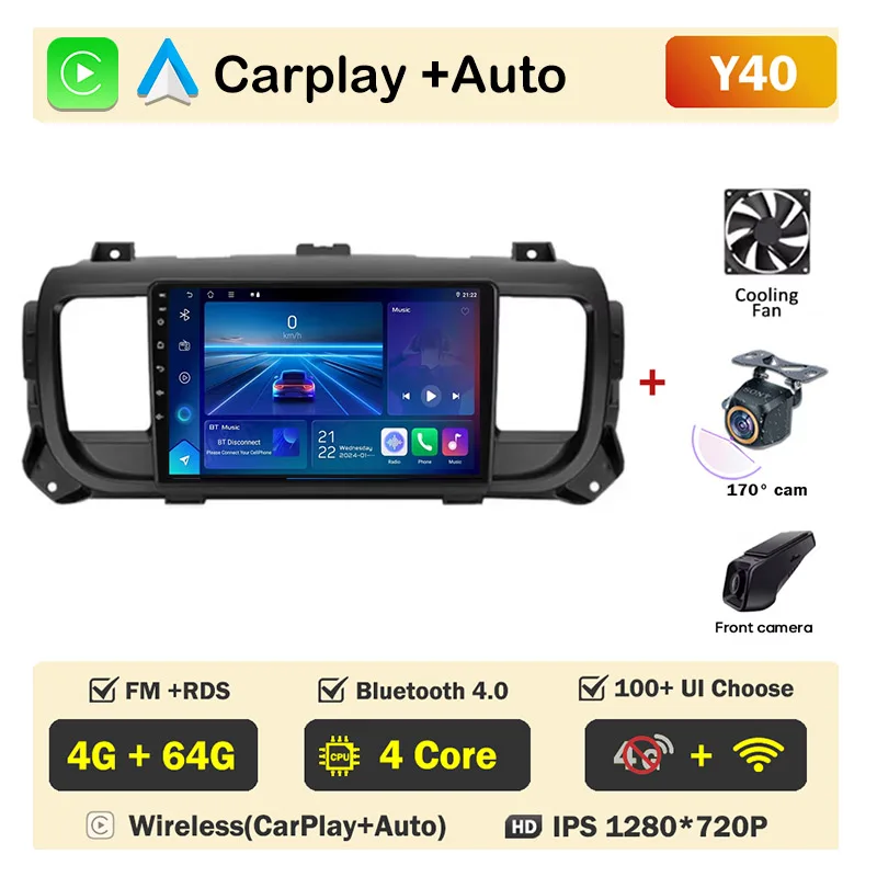 

Автомобильное радио для Citroen Jumpy 3 SpaceTourer для Peugeot Expert 3 для Toyota Proace 2016-2021 Carplay 2din Android Auto Stereo