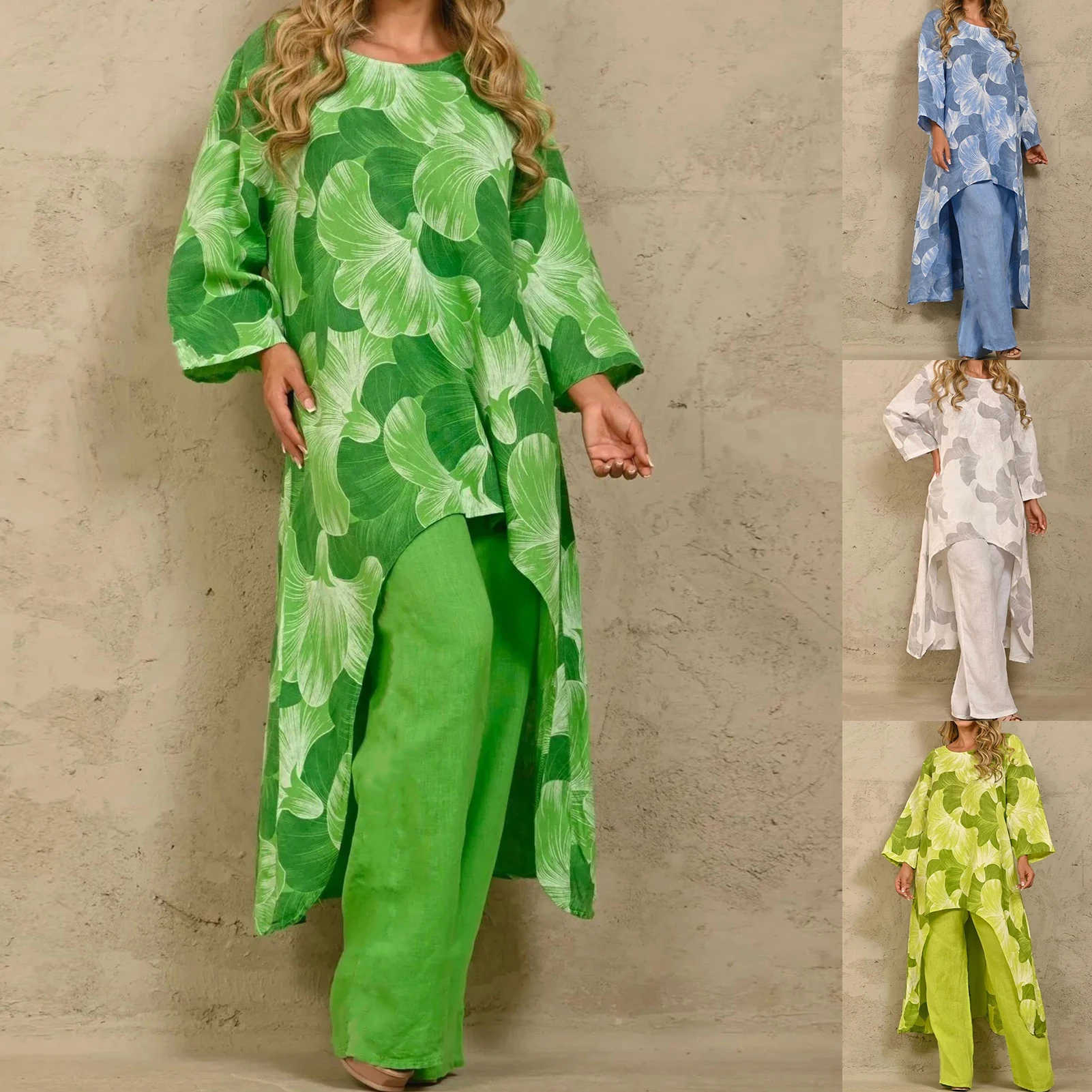 

Женские комплекты из 2 предметов, свободный костюм оверсайз для отдыха, необычная уличная одежда с эластичным поясом и принтом, весна 2023