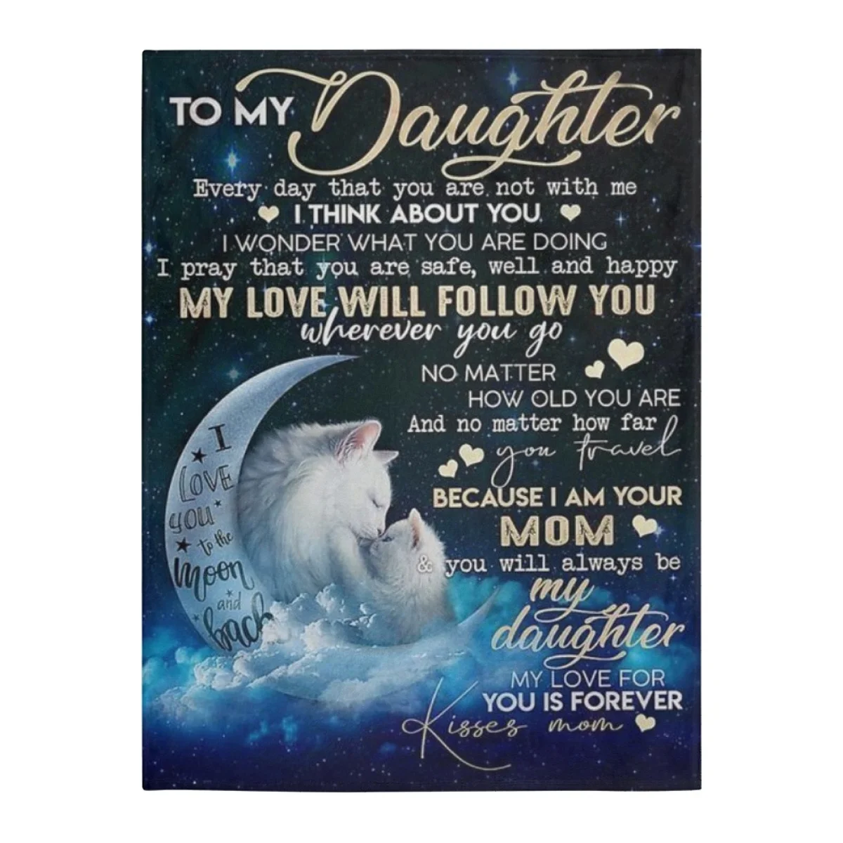 

TOADDMOS To My Daughter Never Forget That I Love You Coral Fleece Blanket 3D Print Birthday Gift Family From Dad Cozy Couch Sofa