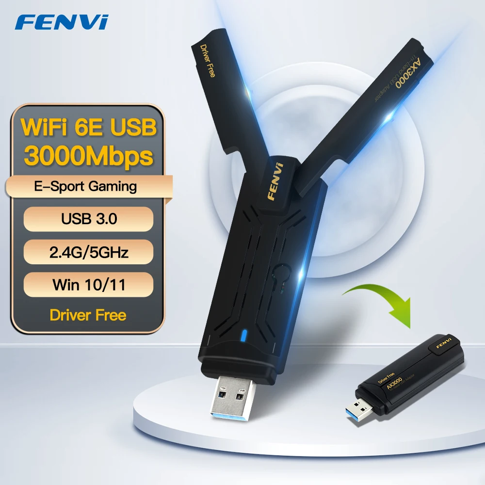 WiFi6E usb 3.0 Wi-Fi адаптер AX3000 трехдиапазонный 2,4G/5G/6 ГГц беспроводная сетевая карта Wi-Fi ключ Wlan приемник для Win10/11 драйвер бесплатно