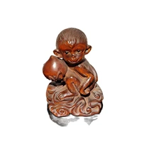 vintage sculpture wooden fortune monkey gift wood carving carved decor cute nice