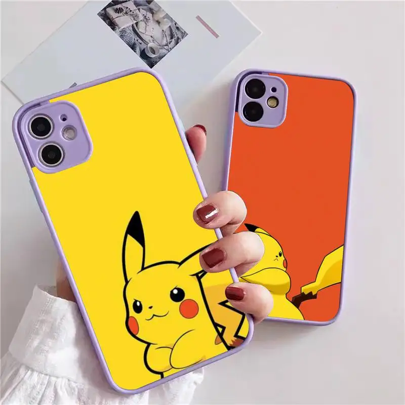 

Cute Anime Pokemones Phone Case For iphone 13 12 11 xr xs x 7 8 pro max Plain Soft TPU Silicone Clear Case Cover