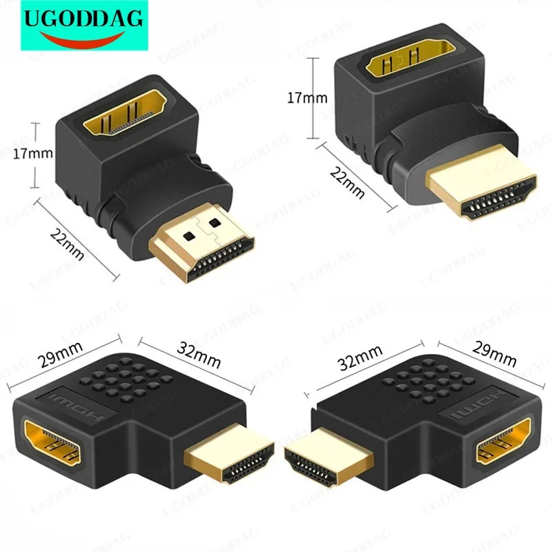 

HDMI-compatible Adapter 90 270 Degree Right Male To Female Converter Extender For PS4 HDTV Projetor Laptop Monitor 1.4 Converter