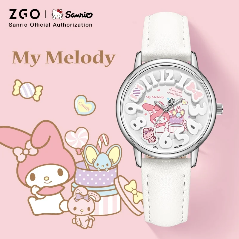 ZGO X Sanrio My Melody Women's Watches ​Waterproof Quartz Watch Female Student Cute Wristwatch Birthday Gift 2130