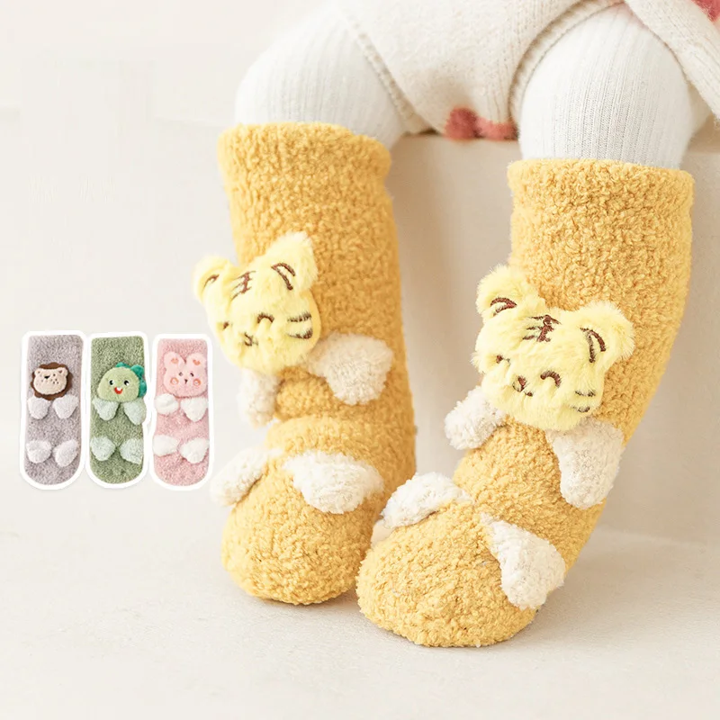 

Осенне-зимние плюшевые утепленные детские носки Длинные детские противоскользящие носки детские носки для пола милые теплые носки для мальчиков и девочек