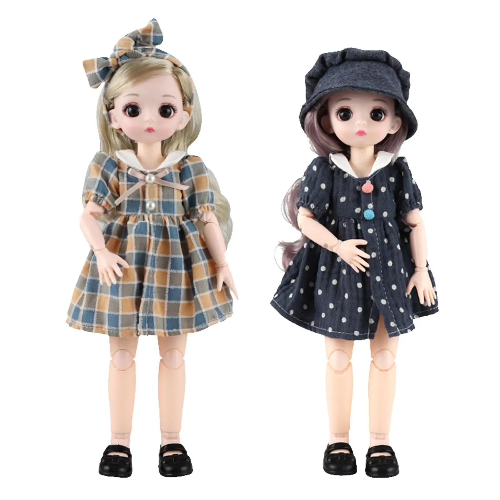 LOVELY 30СМ 1/6 ПОЗИРУЕМАЯ BJD КУКЛА С ДВИЖУЩИМИСЯ СУСТАВАМИ ДЕВОЧКА ШАРНИРНЫЕ КУКЛЫ МАКИЯЖ И ГЛАДКИЕ ВОЛОСЫ С ПЛАТЬЕМ ИГРАЧКА НА.