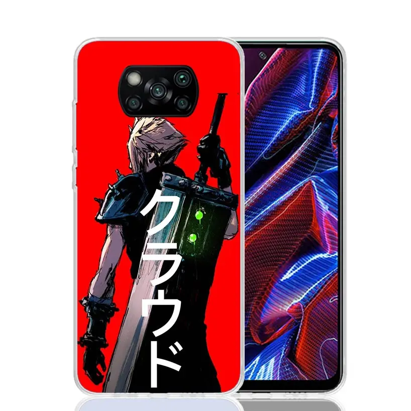 Фото Чехол для телефона Final Fantasy с аниме для Xiaomi Poco X6 X5 X4 X3 Nfc F6 F5 Pro F4 Gt F3 F2 F1 M5S M4 M3 Art Customized Coque Capa №5