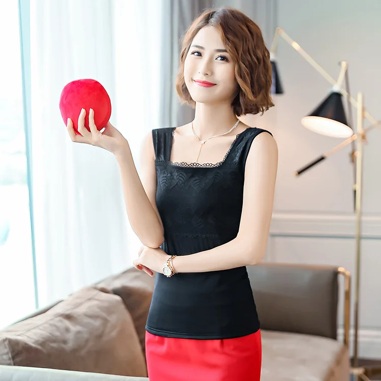 Майка женская атласная кружевная без рукавов модный офисный топ с лямкой на шее