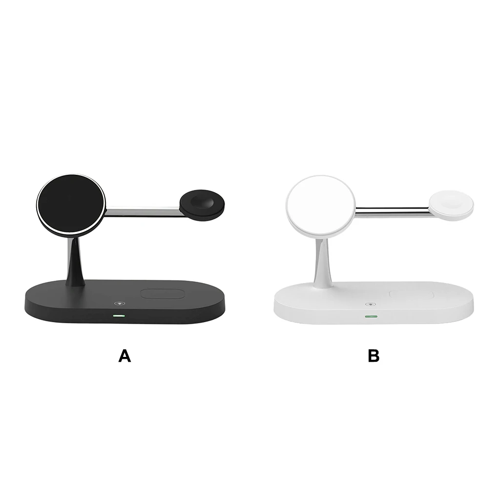 

3-in-1 Wireless Charging Dock Station Phone Charger with Night Light 3 Gear Bedside Charge Stand Pad Household Black