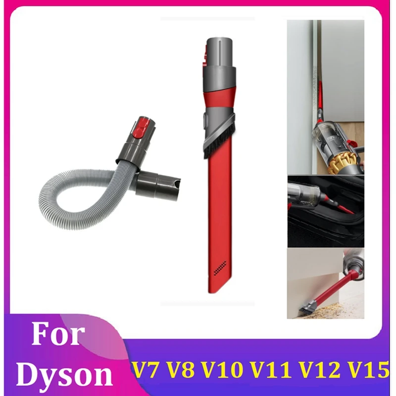

Crevice Brush Tool+ Extension Hose Parts Accessories Kit For Dyson V7/V8/V10/V11/V12/V15 Vacuum Cleaner Awkward Space Tool