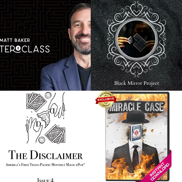 

Masterclass Live by Matt Baker 1，The Black Mirror Project by Robert，The Disclaimer Issue 4，The Miracle Case Project by Biz Magic