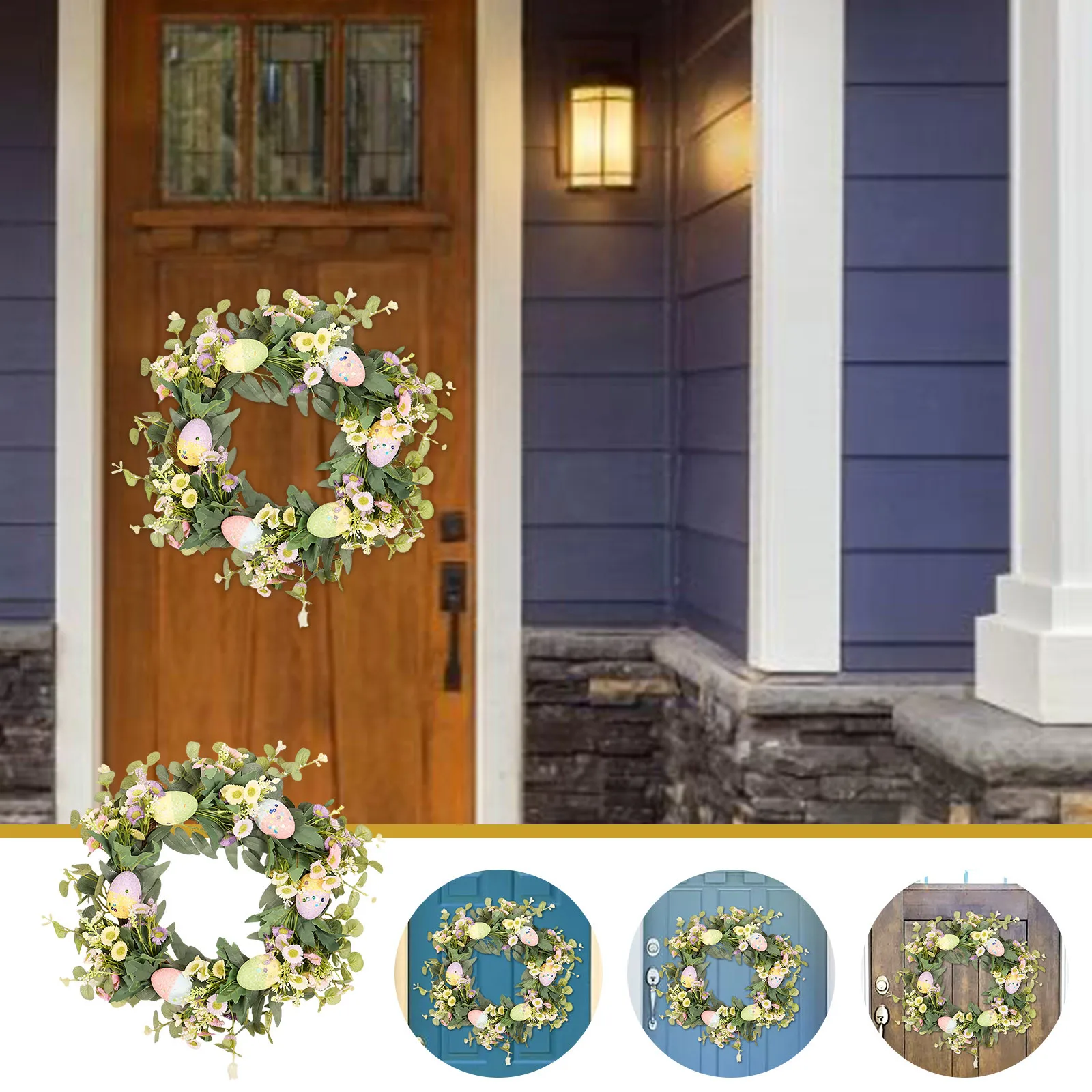 Цветок эвкалипта гортензии венок для двери свадебный фон дома Hello уличный Декор