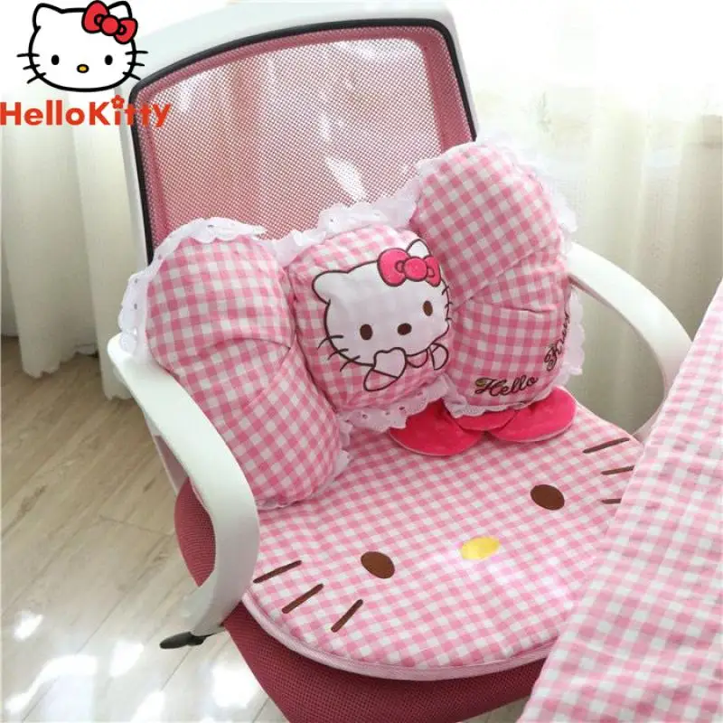 

Подушка Hello Kittys Sanrios аниме Kawaii Girl Heart постельное белье с мультяшным рисунком подушка для компьютерного стула Автомобильная плюшевая подушка подарок для офиса девушки