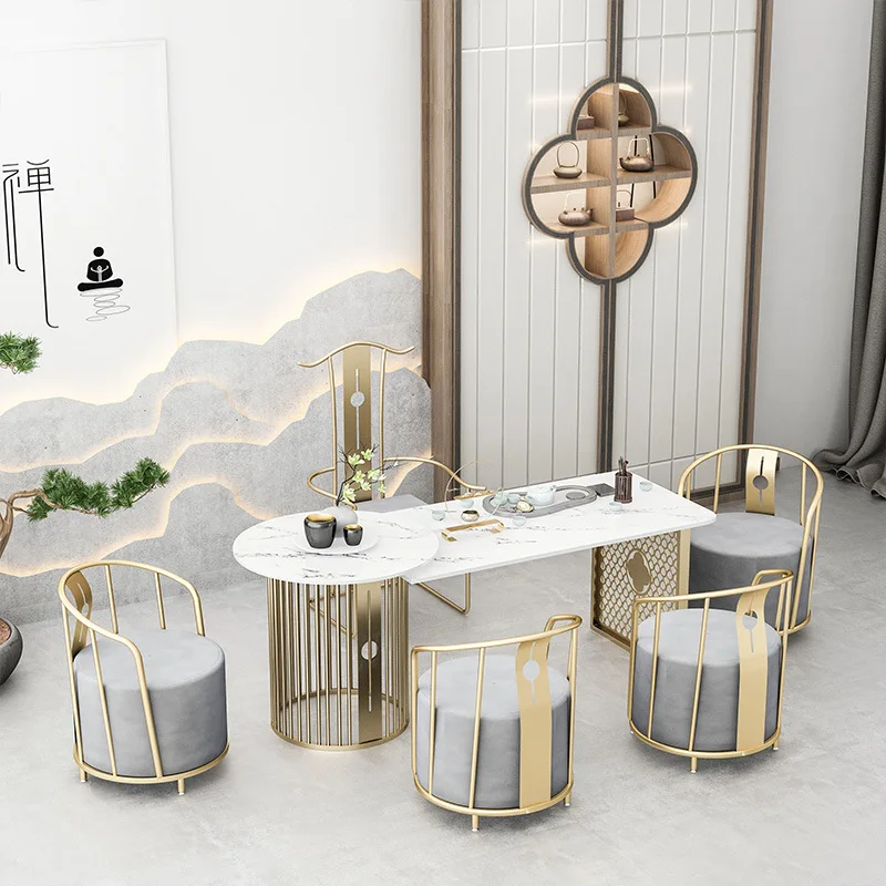 

Light luxury tea table and chair combination new Chinese tea making table Kung Fu tea table modern simple marble office teatable