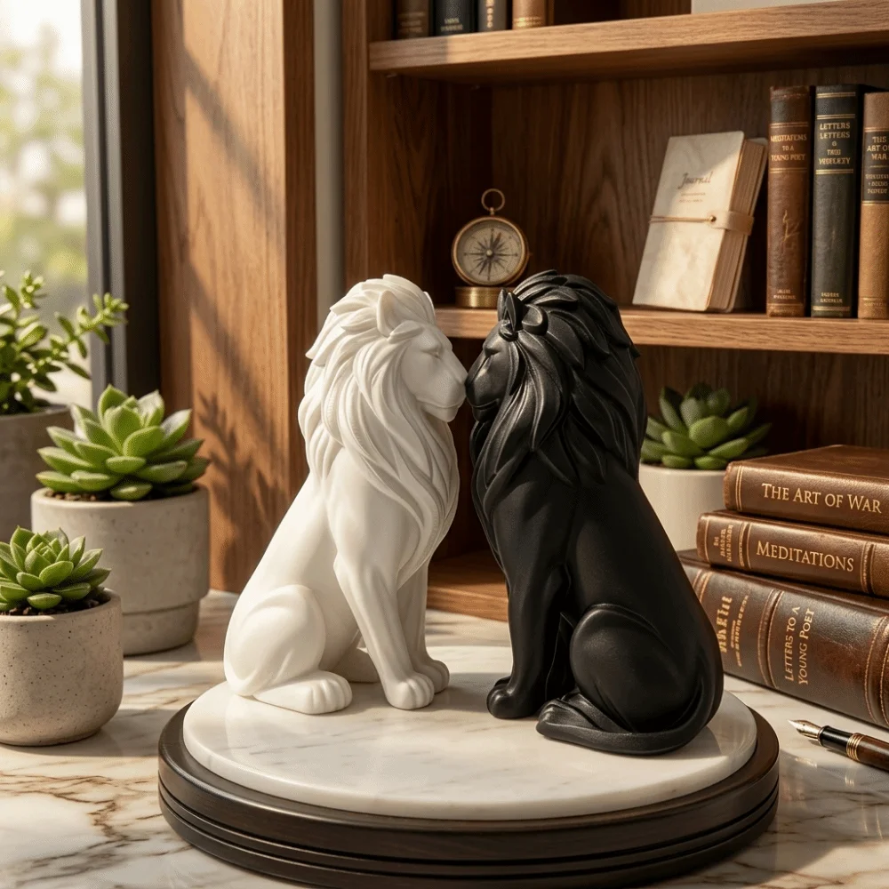 Фото Подарки ручной работы: 3D-печатная фигурка льва, 10 см, статуэтка льва в скандинавском стиле, настольные украшения №4