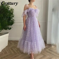 century spaghetti strap evening dresses sequin prom gown sweetheart neck party dresses off the shoulder celebrity dresses