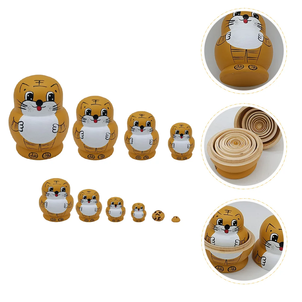 

1 Set Tiger Wooden Multi-layered Animal Tiger