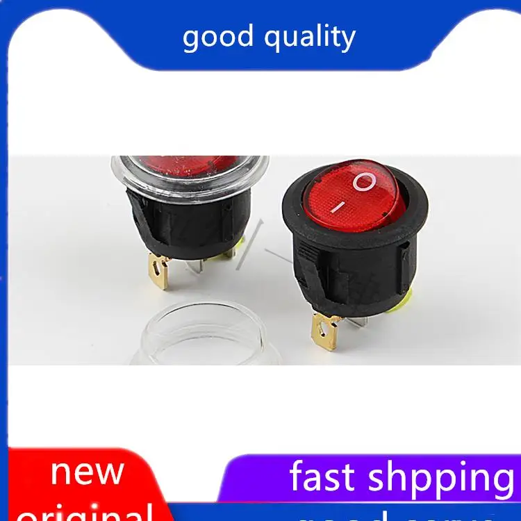 

10pcs original new Circular waterproof ship type switch KCD1-105N-3P 3-pin two speed 20MM red light rocker power electric pot