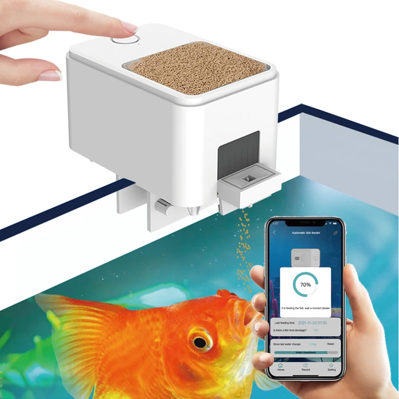 New 1000mAh WiFi Aquarium Automatic Feeder Fish Tank Feeder  Wireless Smart Phone APP Intelligent Timer Remote Control Feeding