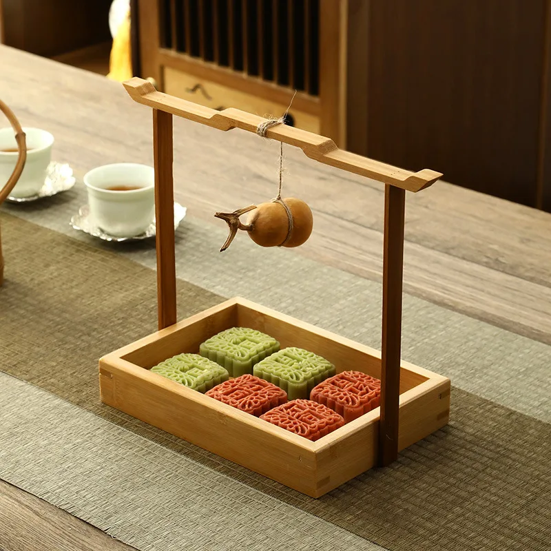 Китайский бамбуковый портативный поднос ручной работы двойное использование