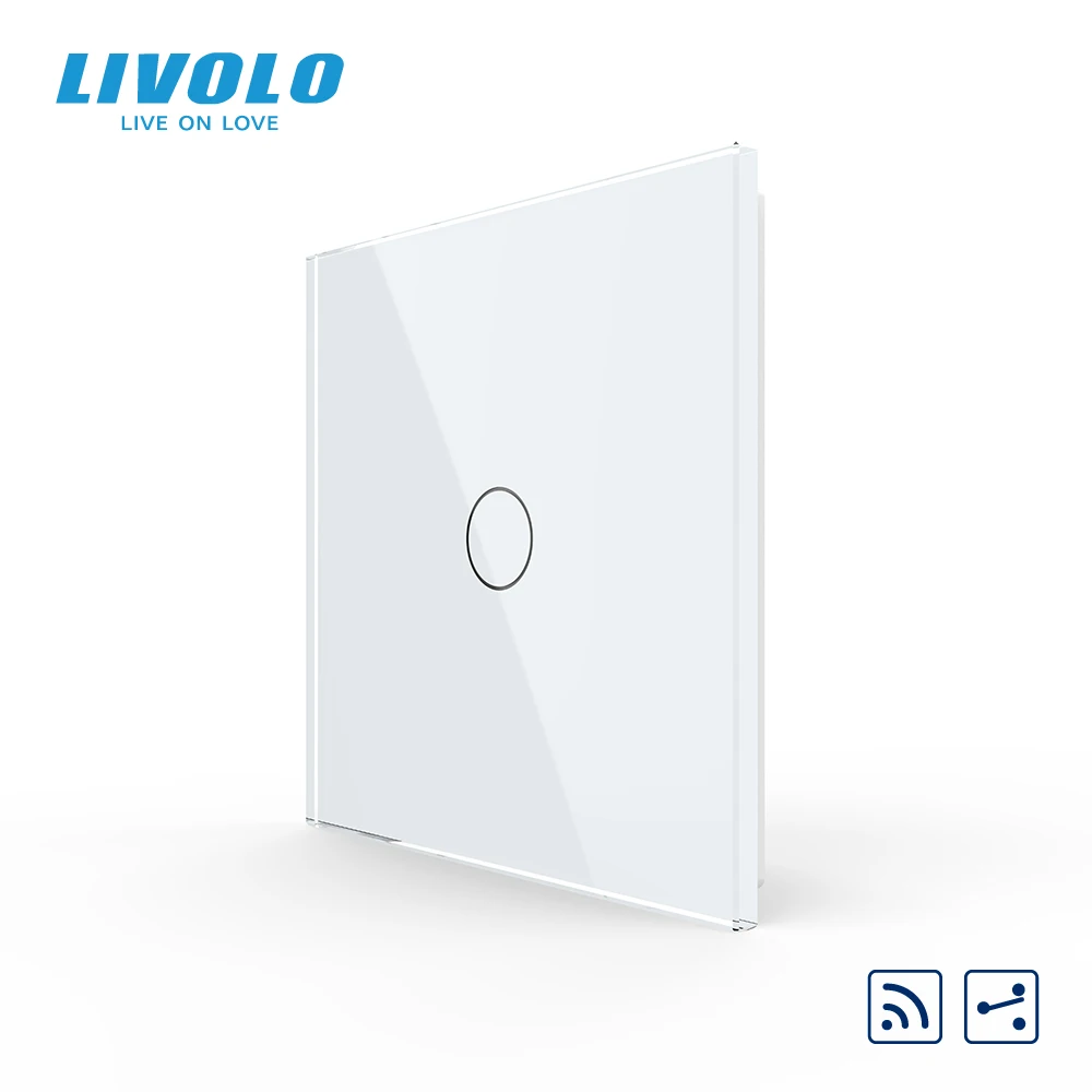 

Livolo UK Standard Touch Light Switch 1Gang,Cross 2Ways Remote Wireless Control,Glass Panel Sensor Control,With Led Backlight